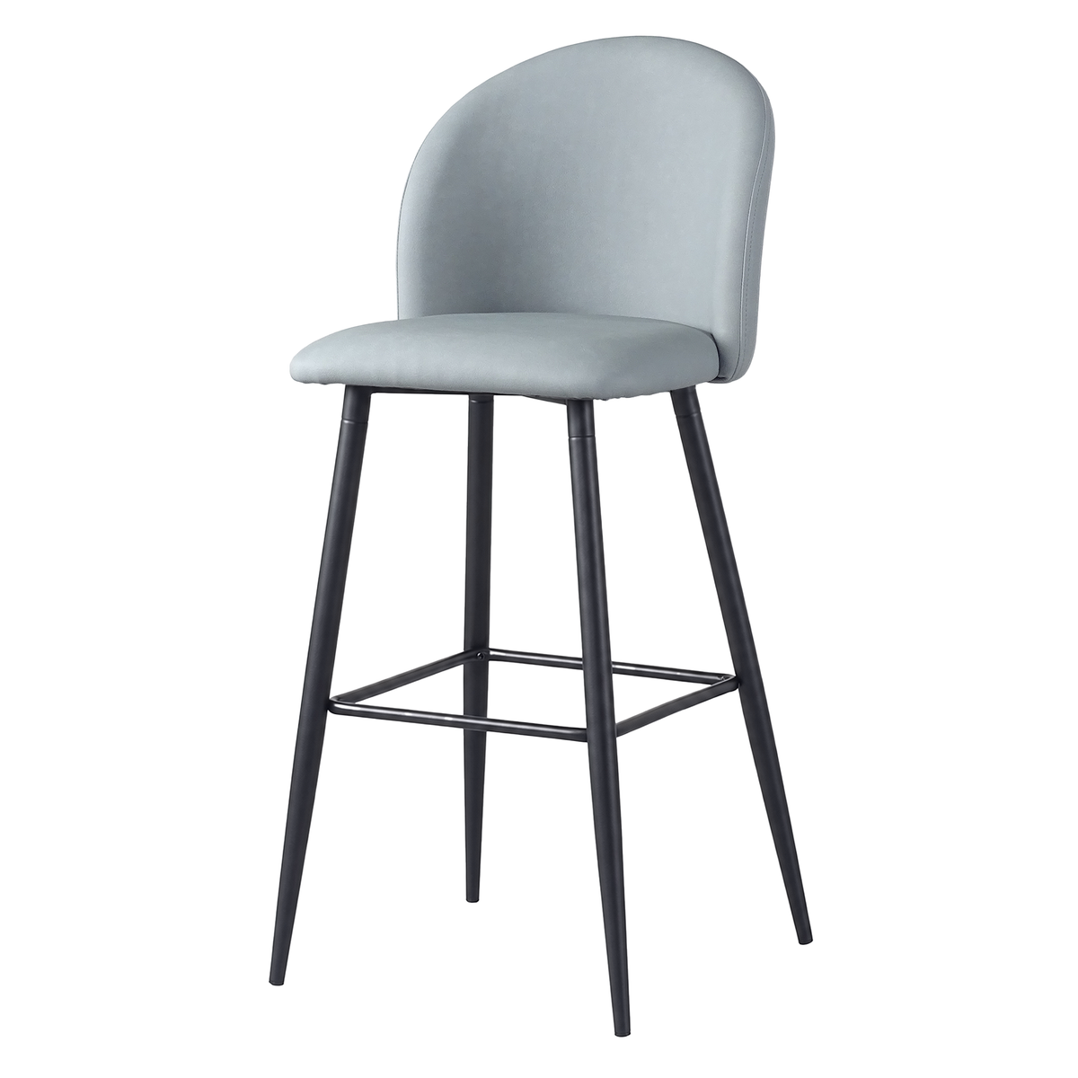Smooth performance PU leather bar stool with padded seat in Slate Blue BC-50-750
