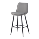 Commercial PU leather bar stool in Pebble with Ø28-16 mm tapered round steel legs BC-66-705
