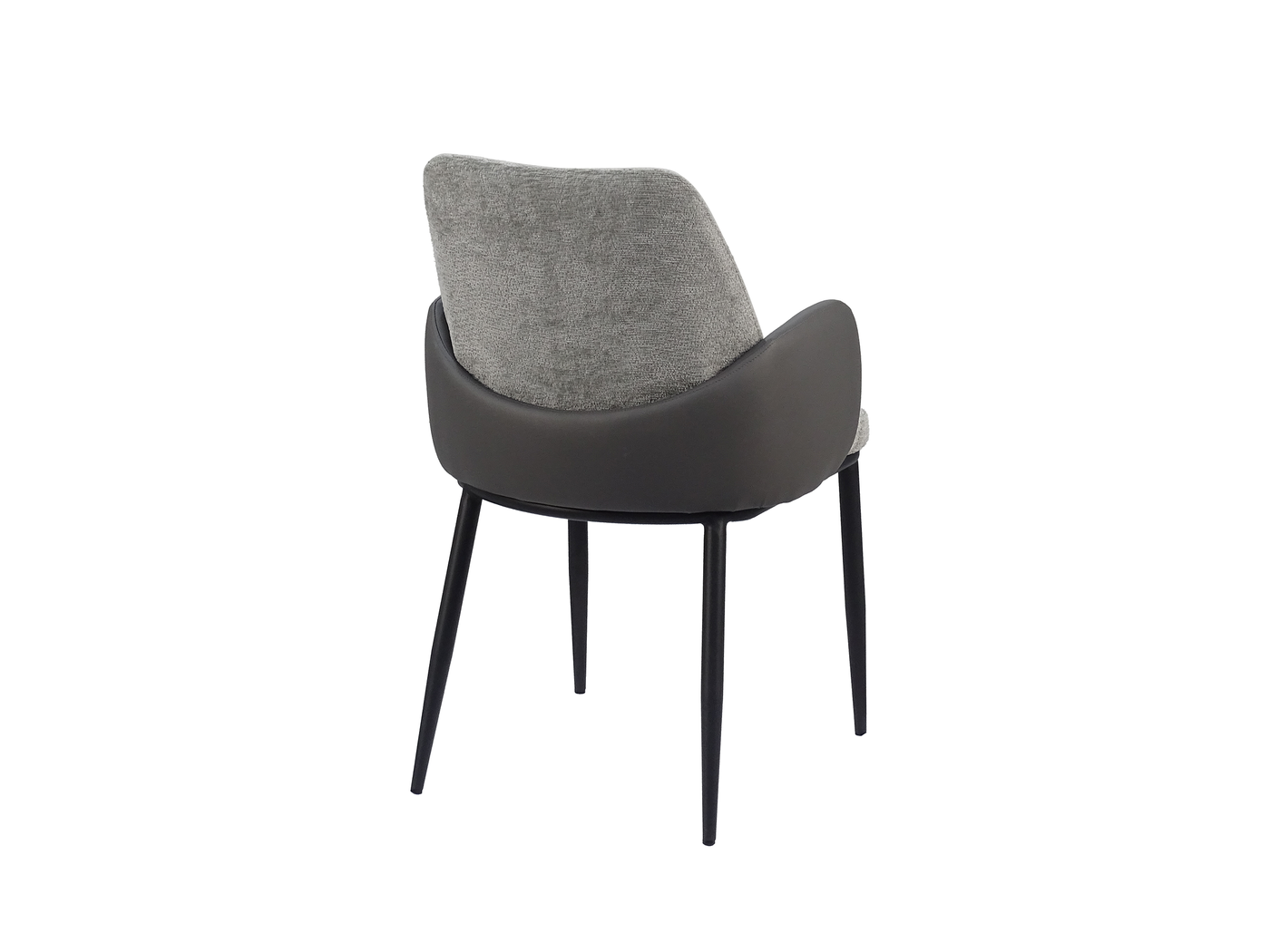 Wrap-shell dining armchair slate continuous PU outer back and black powder-coated steel frame, contract hospitality interior, DC-3117