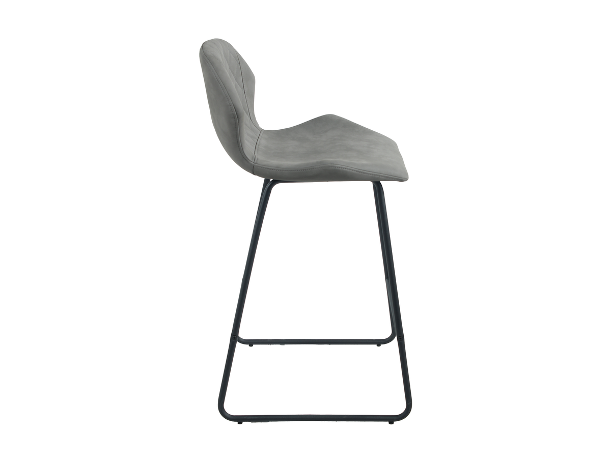 Round-tube steel bar stool in Graphite Grey showing side profile and 750 mm seat height silhouette BC-05-750