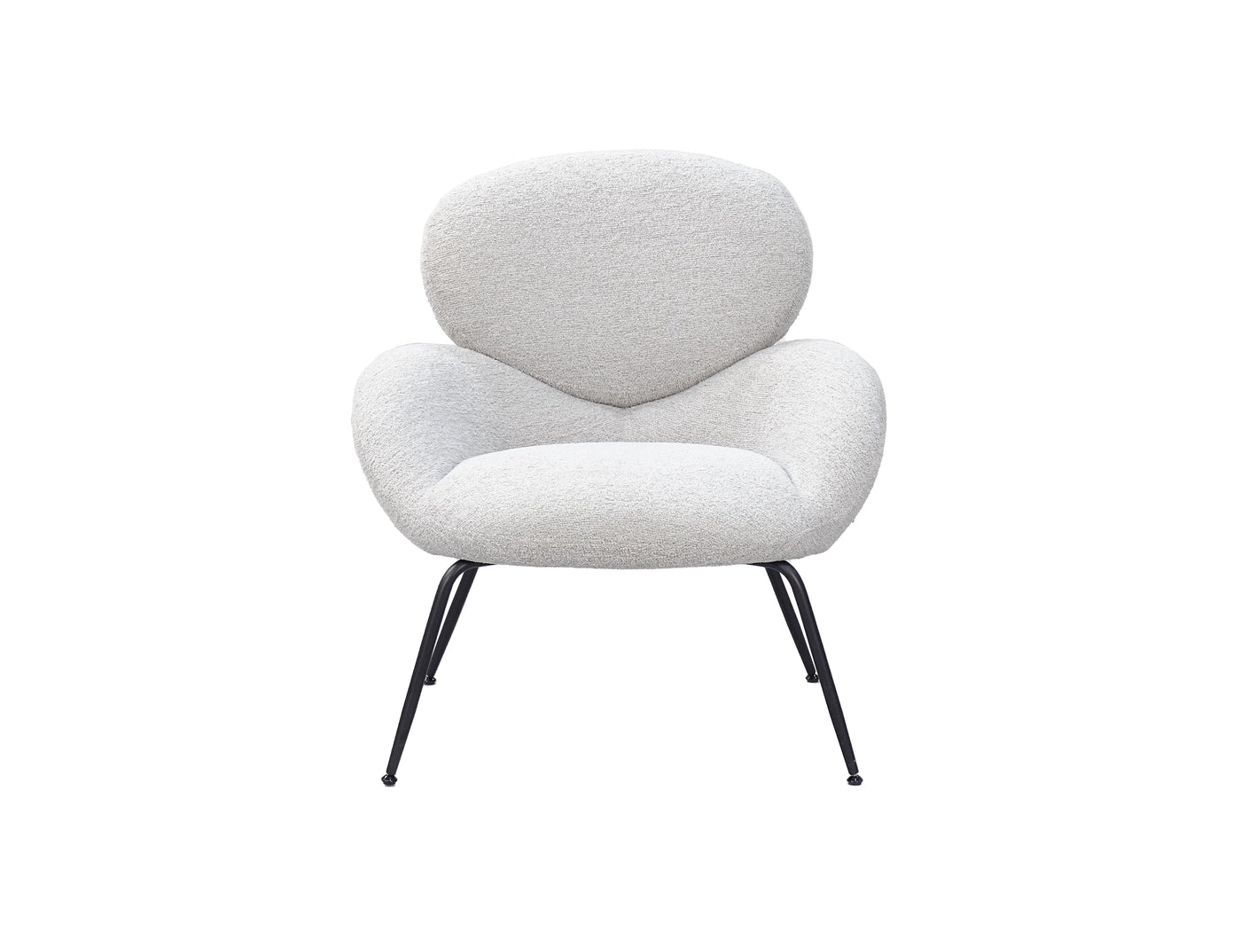 Petal-Form Rounded Bouclé Lounge Chair(RC-06) — Front View — GEYA RC-06