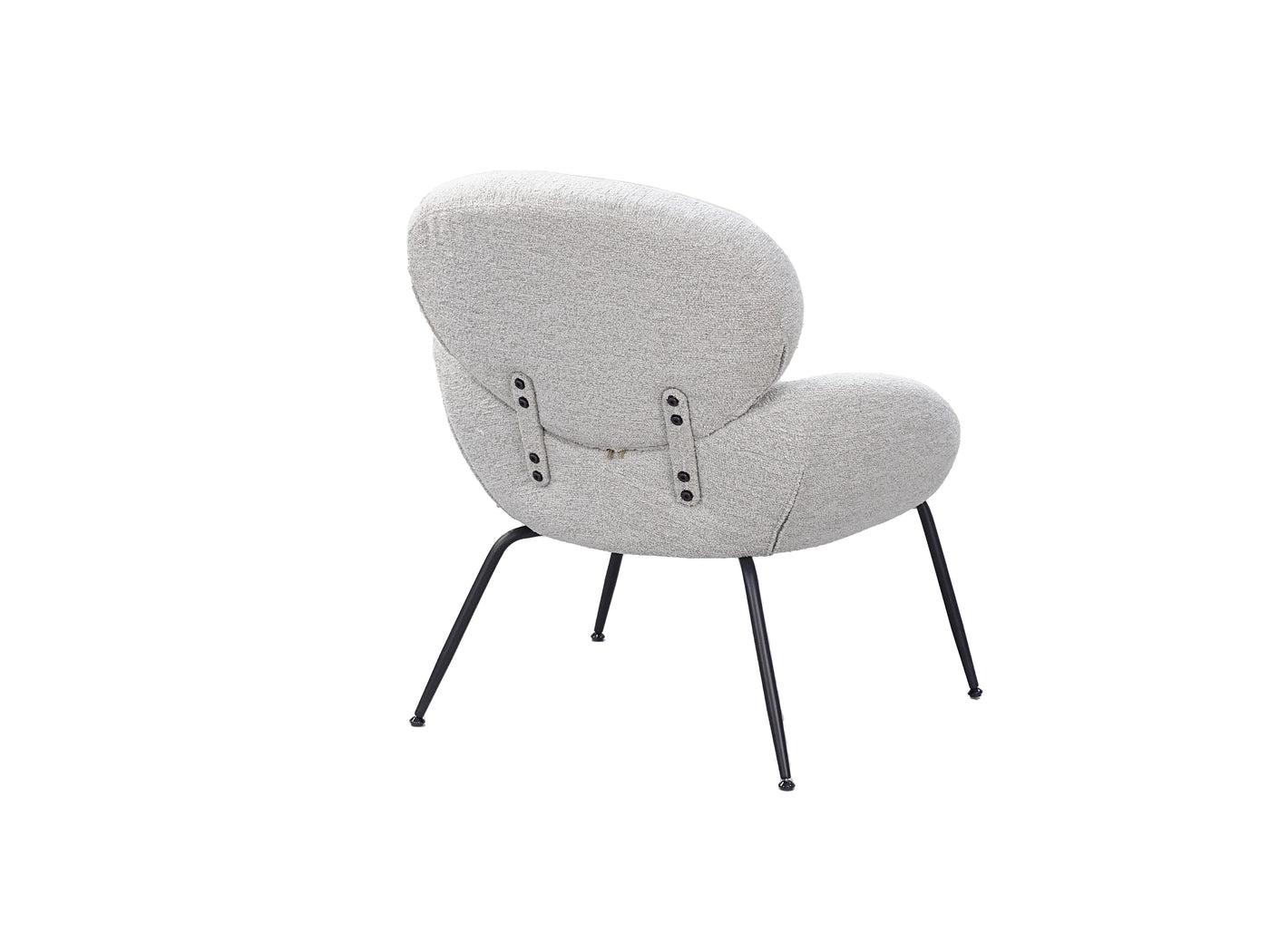Petal-Form Rounded Bouclé Lounge Chair(RC-06) — Rear View — GEYA RC-06