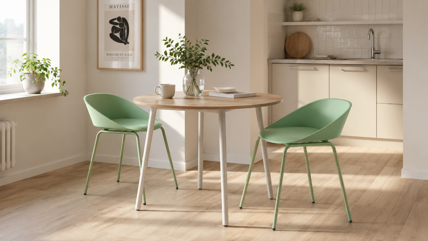 Sage Green PP Chairs for Apartment Dining with [