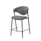 Shell-Back Upholstered Counter Stool in Charcoal Grey – BC-167