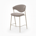 Shell-Back Upholstered Counter Stool in Oatmeal Beige – BC-167