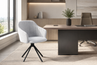 Soft Light Grey mélange woven swivel chair executive desk office scene DC-5002