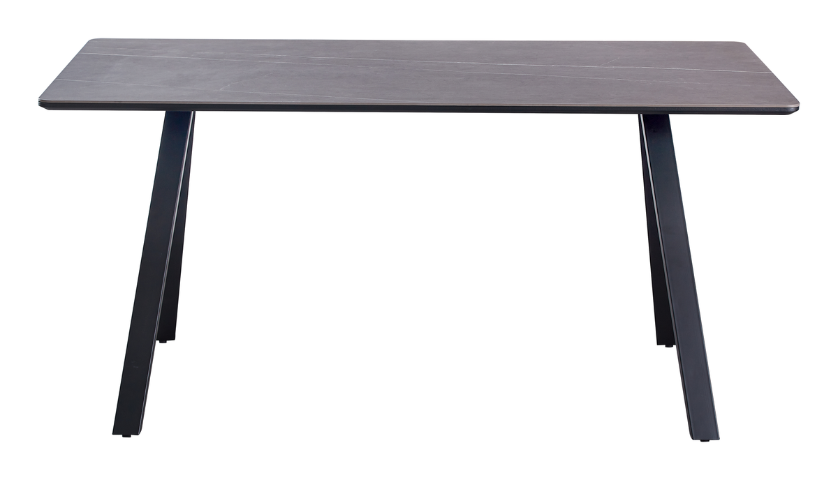 Sintered stone dining table front profile at 760mm height with splayed legs, GEYA Seating T-301