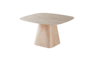 Sintered stone dining table with flared pedestal base in beige travertine effect, GEYA Seating T-152