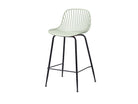 Slat-Back Polypropylene Bar Stool in Chalk White — PC-77