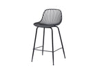 	Slat-Back Polypropylene Bar Stool in Charcoal Black — PC-77