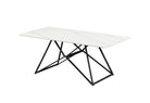 CT-37 Cross-Frame Coffee Table Base Front View — Geometric 10×20mm and 20×60mm Steel Tube Cross-Frame Structure, Matte Black Sand-Grain Powder Coat — GEYA Seating
