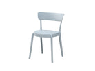 Soft blue grey stackable PP café side chair PC-72