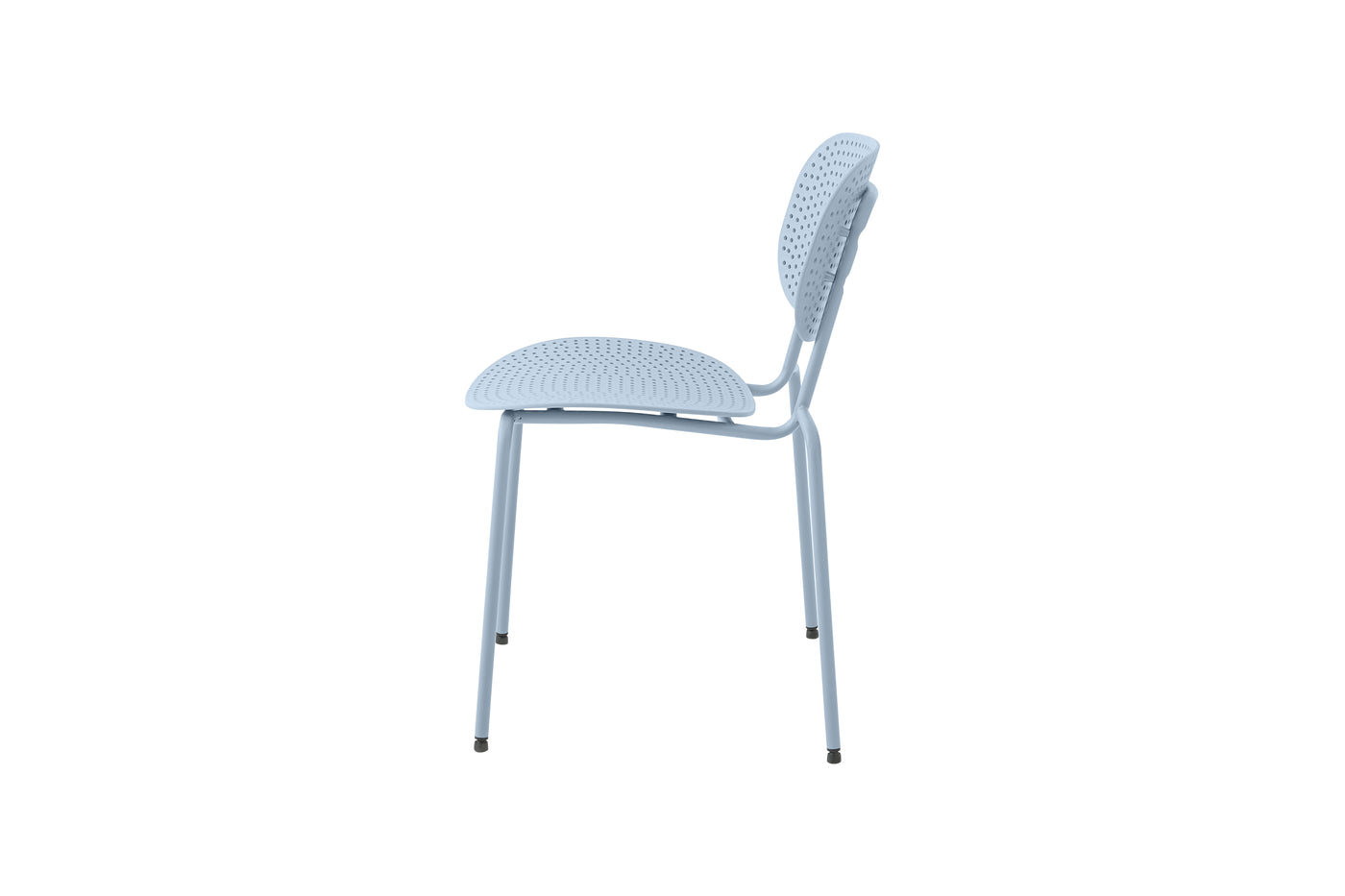 Ventilated PP Café Side Chair with Metal Tube Frame（ PC-25） — Side View   — GEYA PC-25
