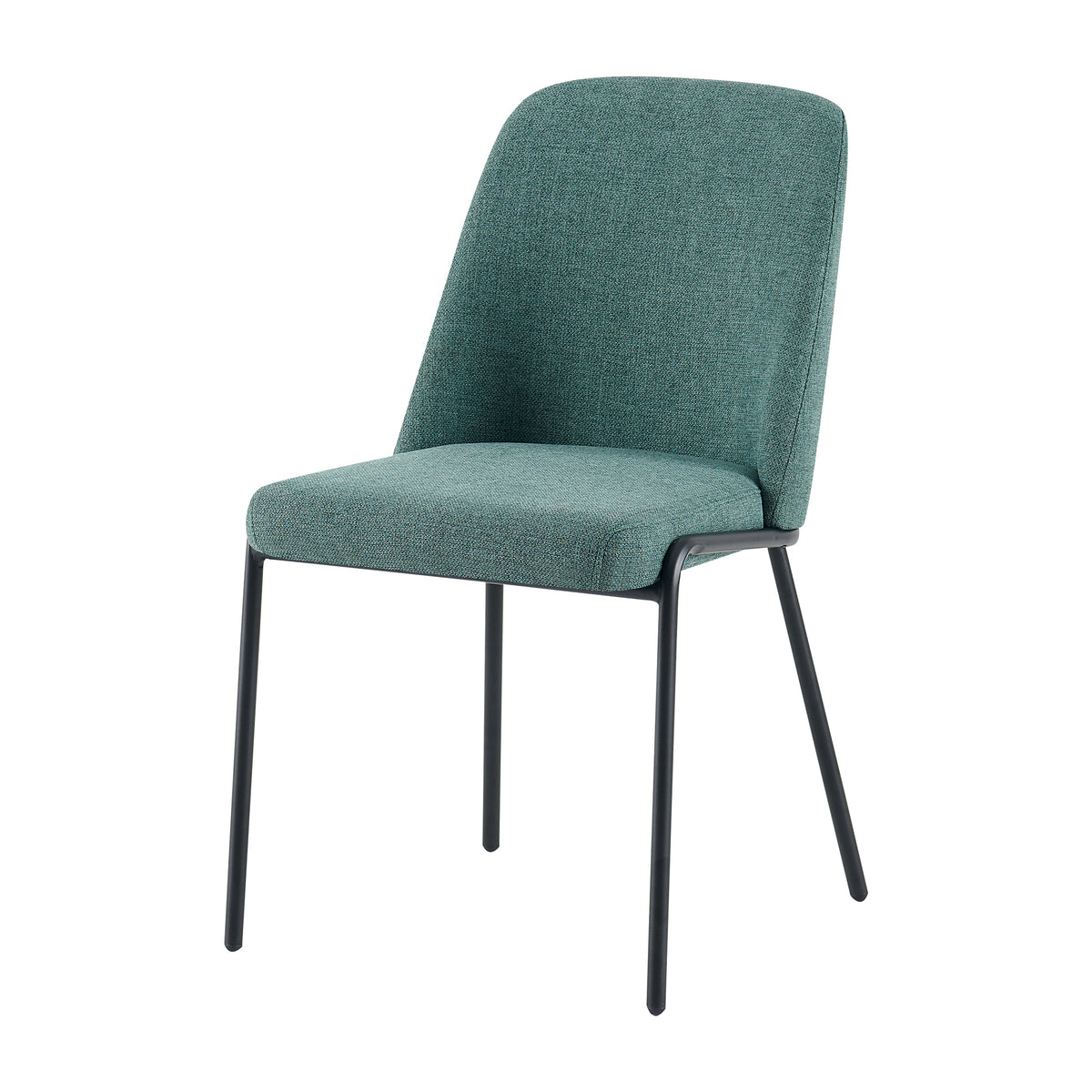 Soft-square back upholstered dining chair in green with padded cushion, GEYA Seating DC-3070