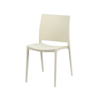 Solid-back polypropylene side chair in ivory with lower cutout slot for educational commons PC-100