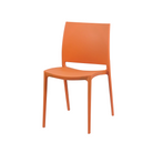 Solid-back stackable polypropylene side chair in orange, GEYA Seating PC-100