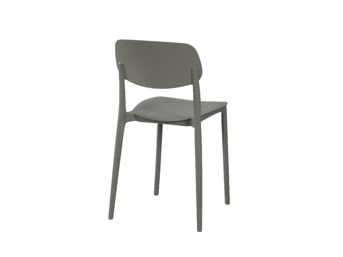 Rear profile showing solid surface backrest in matte grey finish PC-133