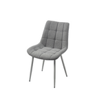 Structured woven upholstered dining chair in Light Grey DC-3218