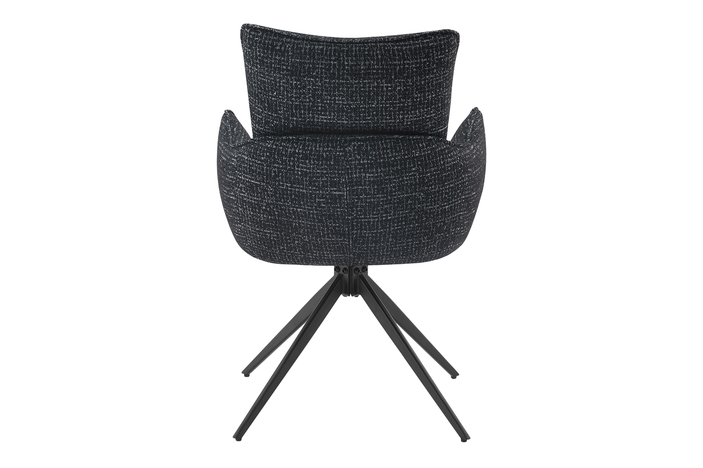 Rear view of forest black high-back winged swivel armchair showing backrest rear panel and four-star black steel base — DC-5035