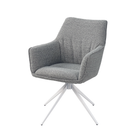 Wraparound upholstered swivel armchair in Ash Grey, DC-5050
