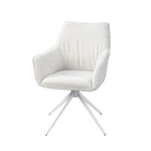 Wraparound upholstered swivel armchair in Chalk, DC-5050