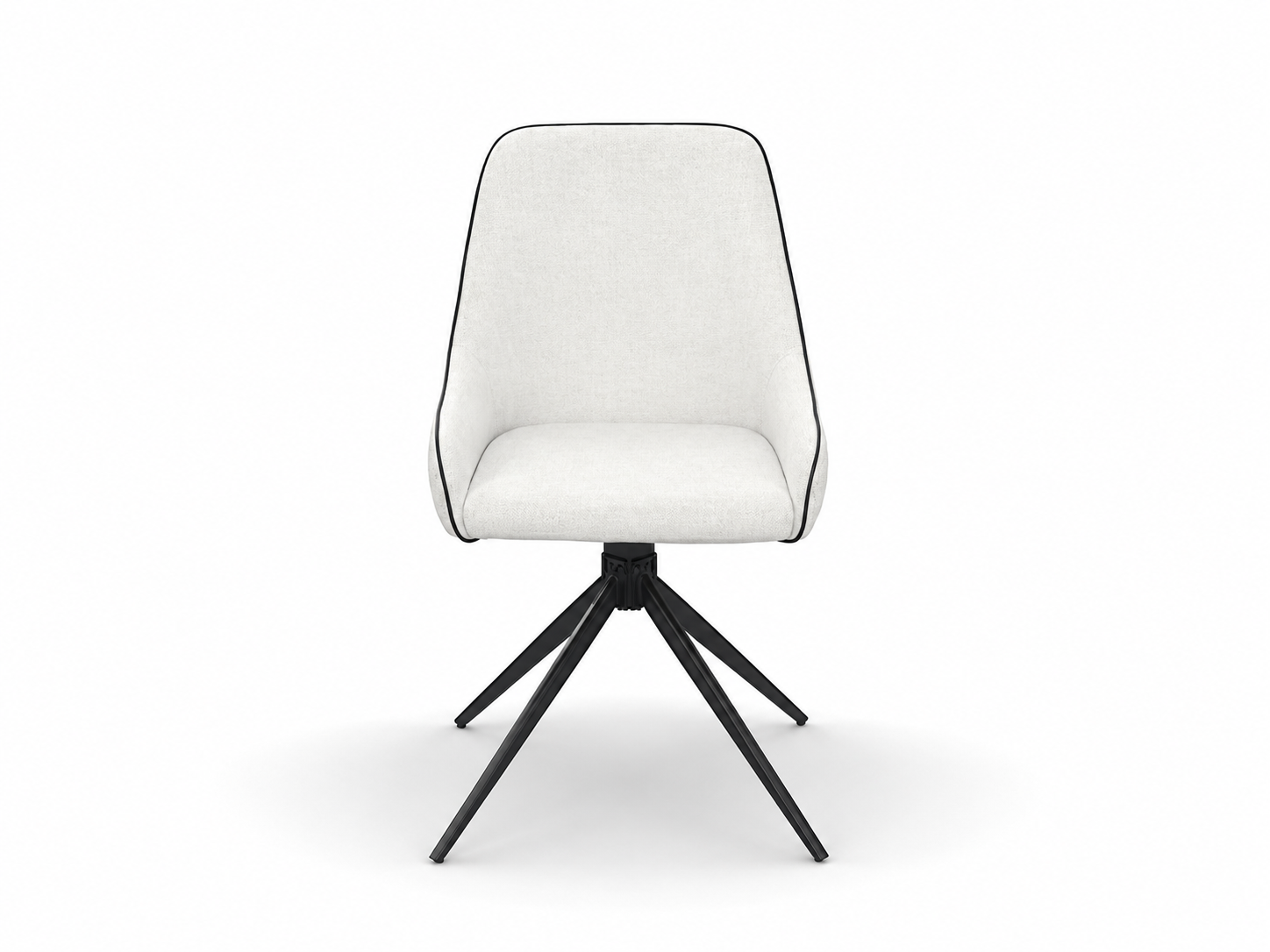 High-back swivel dining chair in warm ivory upholstery with chrome swivel base, DC-5080 Warm Ivory by GEYA Seating
