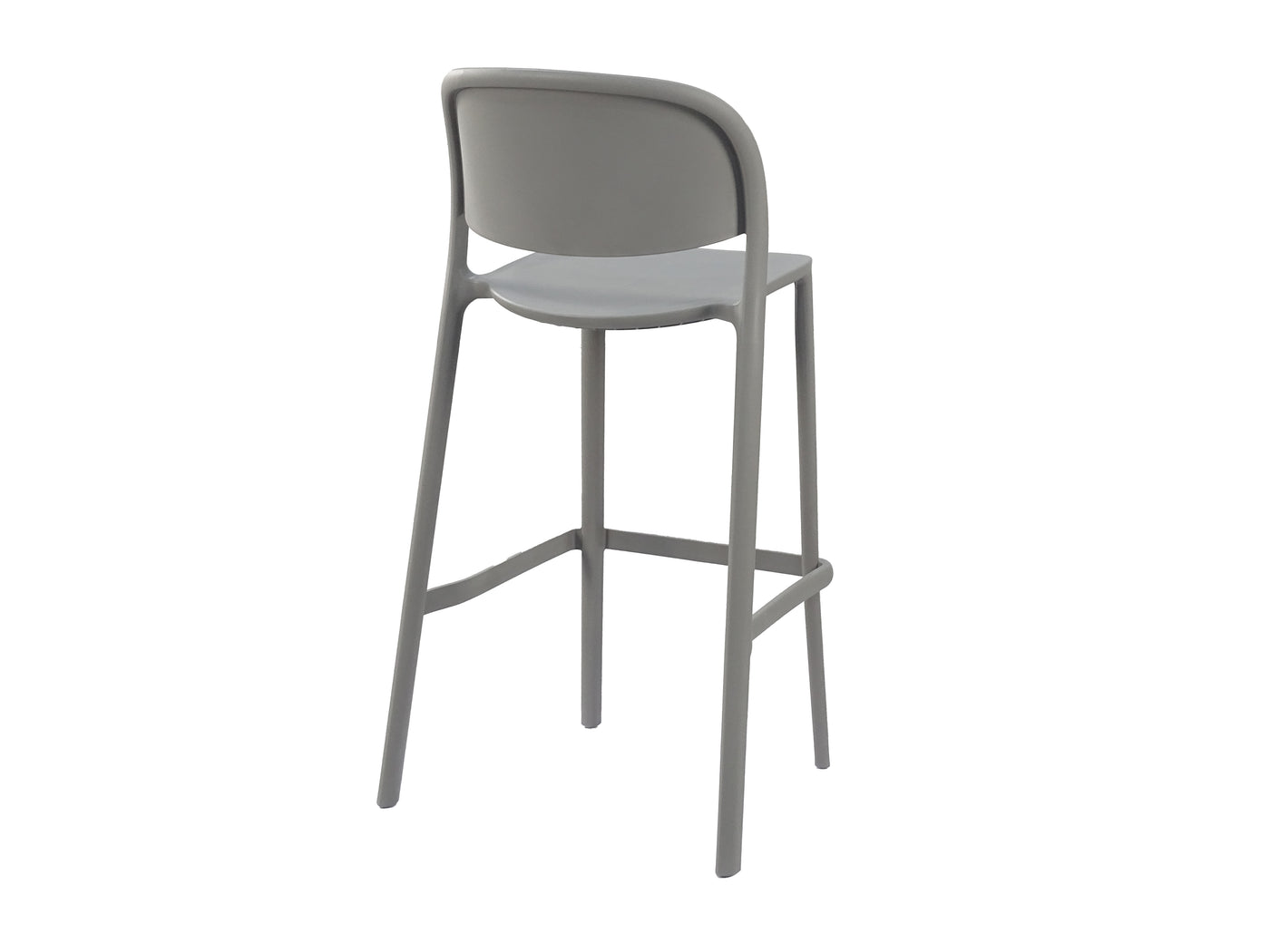 Full-Back Polypropylene Bar Stool (PC-117) — Rear View — GEYA PC-117