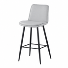 Front view of upholstered bar stool in Mist showing 455 mm compact width, GEYA Seating BC-66-705
