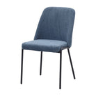 Slate blue upholstered dining chair on black tubular steel frame for contract fit-outs DC-3070