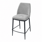 Upholstered bar stool in Light Grey textured fabric for 750mm commercial bar height counters BC-150-750