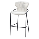 Geometric-stitched upholstered bar stool in off-white contract fabric, GEYA Seating BC-85-750
