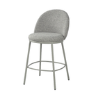 Upholstered counter stool with back in off white chenille fabric and black powder-coated frame, BC-165 Off White by GEYA Seating
