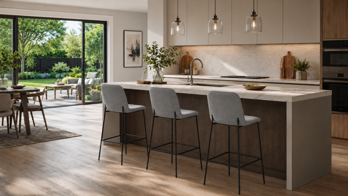 Upholstered Counter Stool for Modern Kitchen Island Projects with [