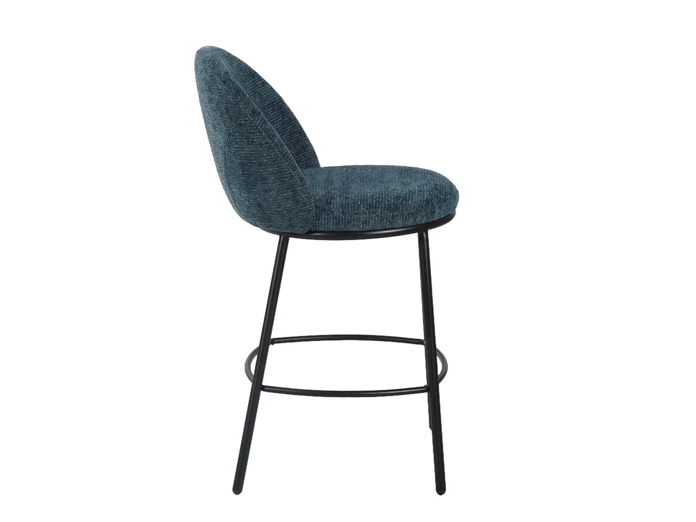 Chenille Curved-Shell Padded-Back Counter Stool (BC-165) — Side View — GEYA BC-165