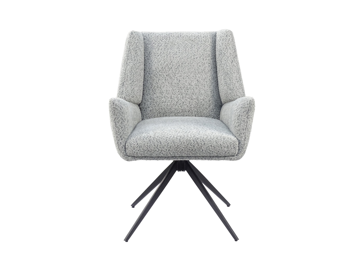 Wing-Back Bouclé Swivel Lounge Armchair (DC-5053) — Front View — GEYA DC-5053