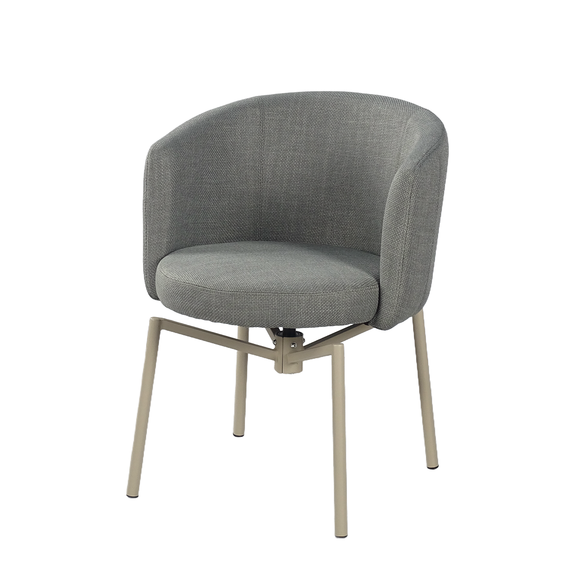 Upholstered Swivel Tub Chair in Ash Grey Bouclé — GEYA Seating