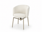 Upholstered Swivel Tub Chair in Ivory White Bouclé — GEYA Seating