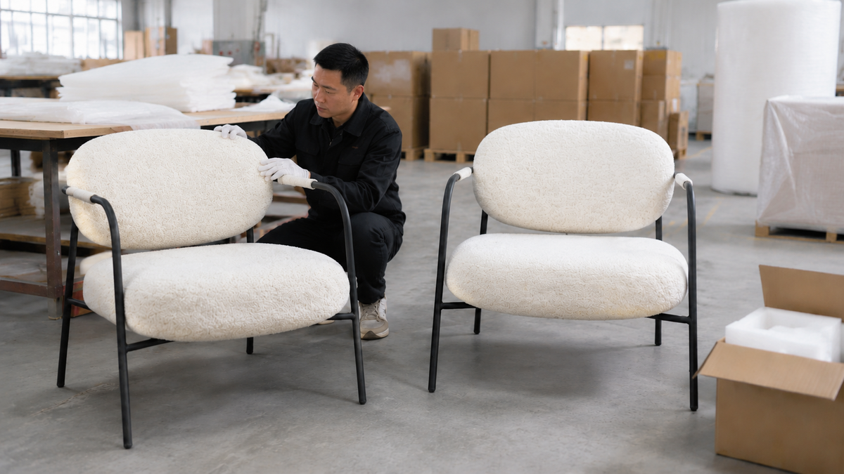 Quality inspection and export packing preparation for GEYA chairs, stools and tables