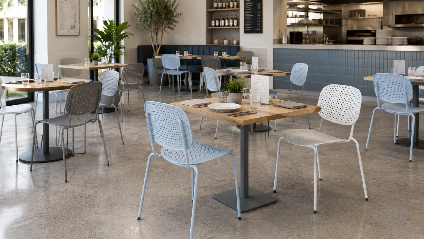 Perforated PP Café Chairs for Casual Restaurants with [