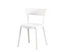 White stackable PP café side chair PC-72