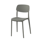 Contract side chair in grey with wide rounded-rectangle backrest for bulk projects PC-133