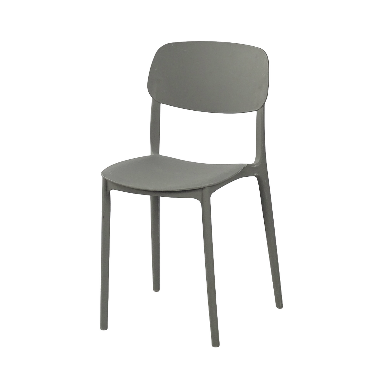 Contract side chair in grey with wide rounded-rectangle backrest for bulk projects PC-133