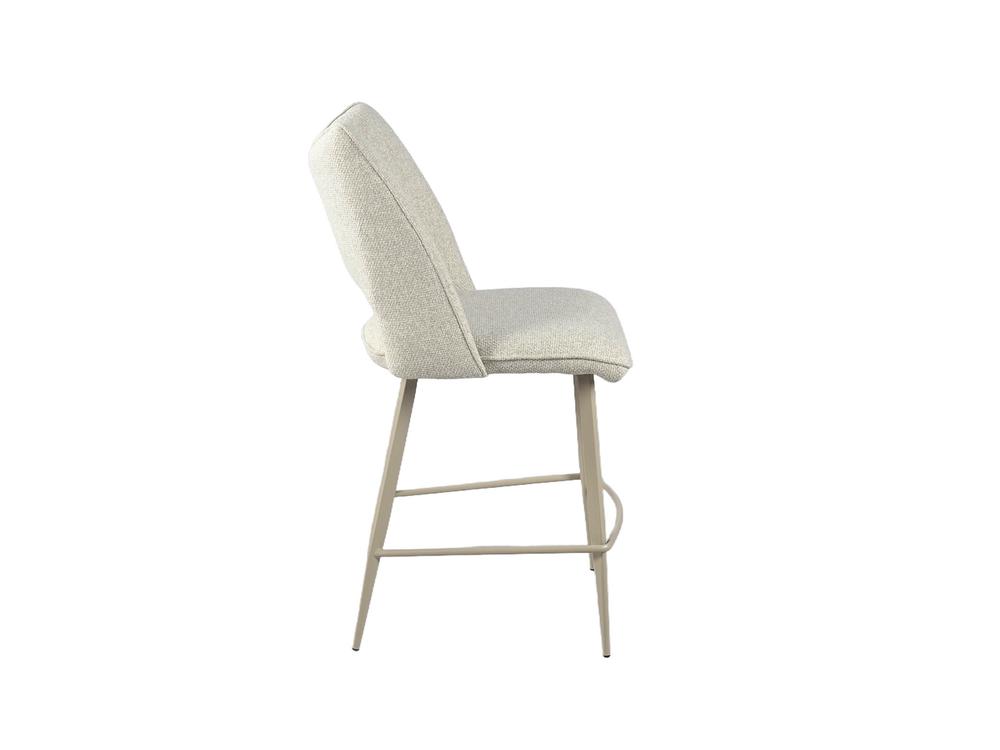 Wing-Back Upholstered Counter Stool with Open Cut-Out and Tone-on-Tone Chalk Frame (BC-178) — Side View — GEYA BC-178