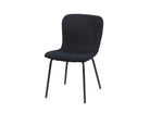 Woven Upholstered Dining Chair in Anthracite Fabric with Black Metal Legs | DC-1033