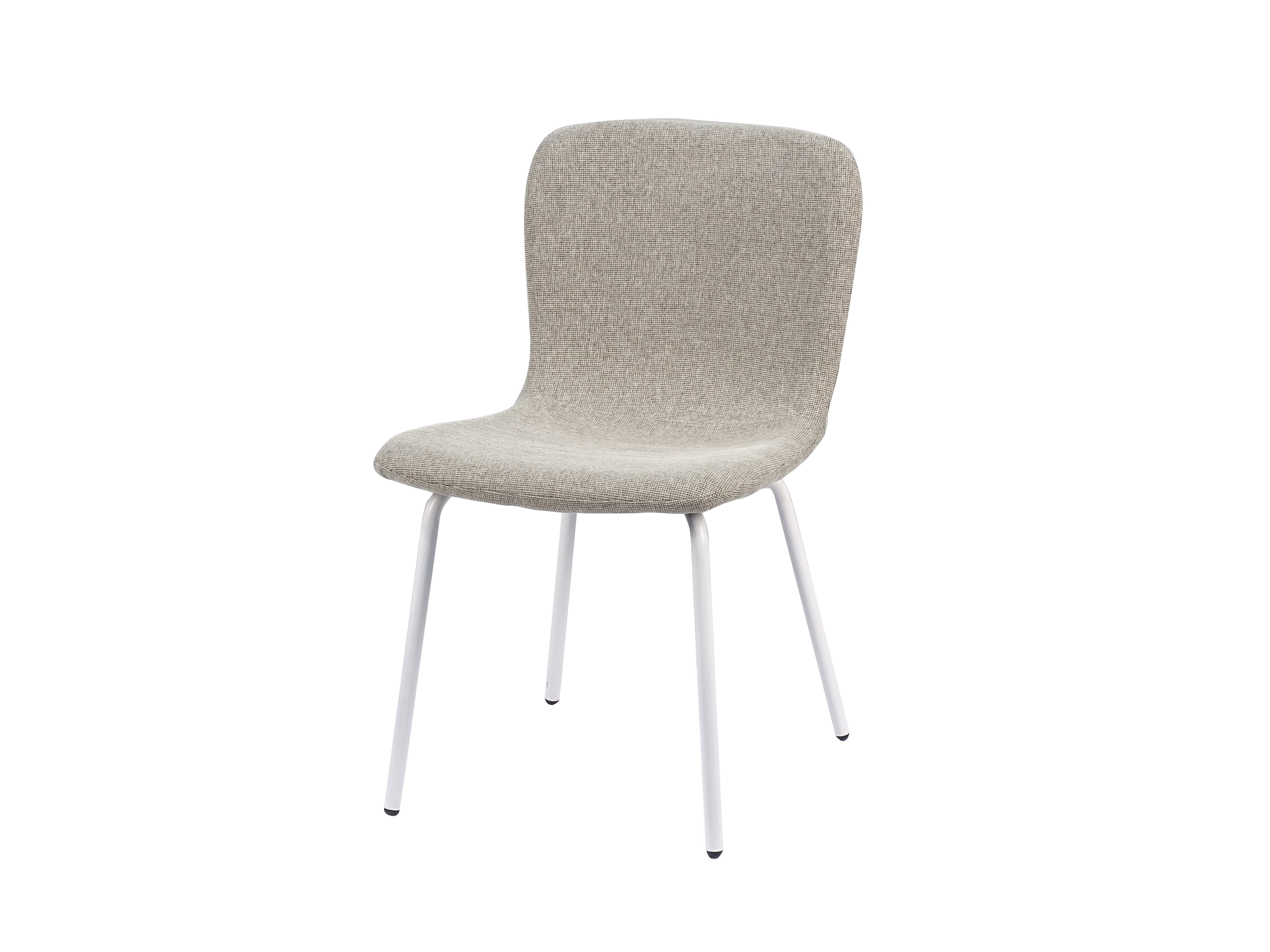 Woven Upholstered Dining Chair in Sand Fabric with Black Metal Legs | DC-1033